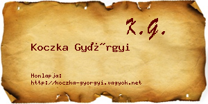 Koczka Györgyi névjegykártya